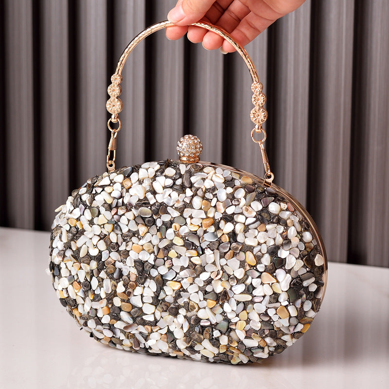 Dazzling Rhinestone-Embellished Round Evening Bag for Women, A Crystal-Studded Top-Handle Formal Dress Purse Perfect for Cheongsam Banquets & Special Occasions