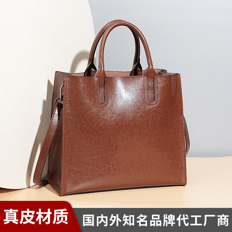 Large Capacity Genuine Leather Tote, Commute Laptop Business Bag, Professional Briefcase for Women
