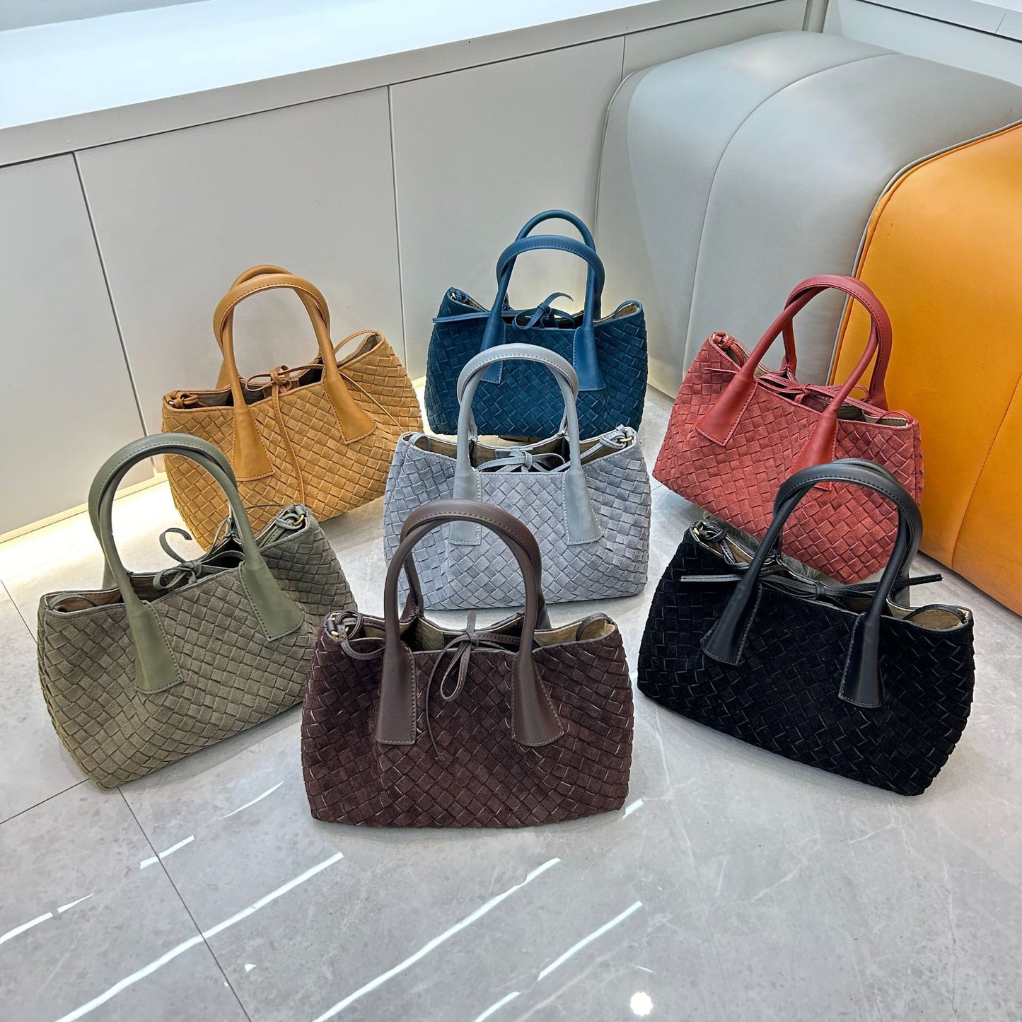First layer cowhide matte woven tote bag, portable messenger, one shoulder, underarm bag, large capacity mommy bag, women's