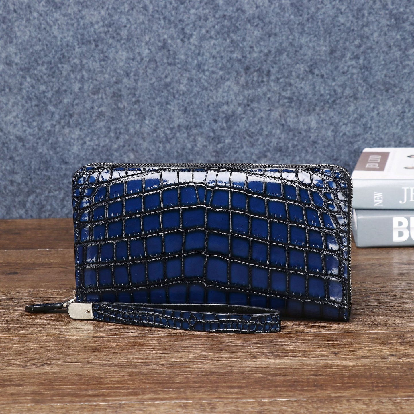 New Arrival Distressed Croc-Effect Clutch Wallet for Men, A Fashionable Classic Handheld Bag with Multiple Card Slots & Spacious Design