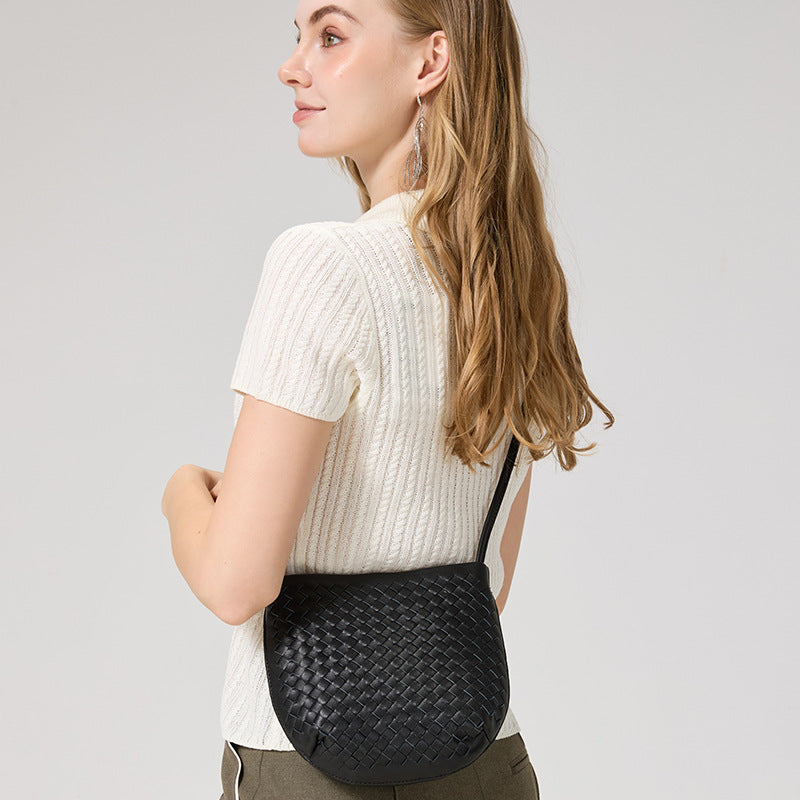 Handwoven Phone Bag for Women Elegant Shoulder Crossbody Purse, Premium Versatile Small Bag with Artisan Woven Texture