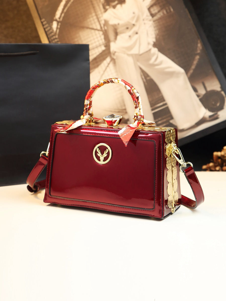 Genuine Leather Niche Mini Square Bag for Women Shoulder Crossbody Handbag, Premium Fashion Purse with Designer-Inspired Style