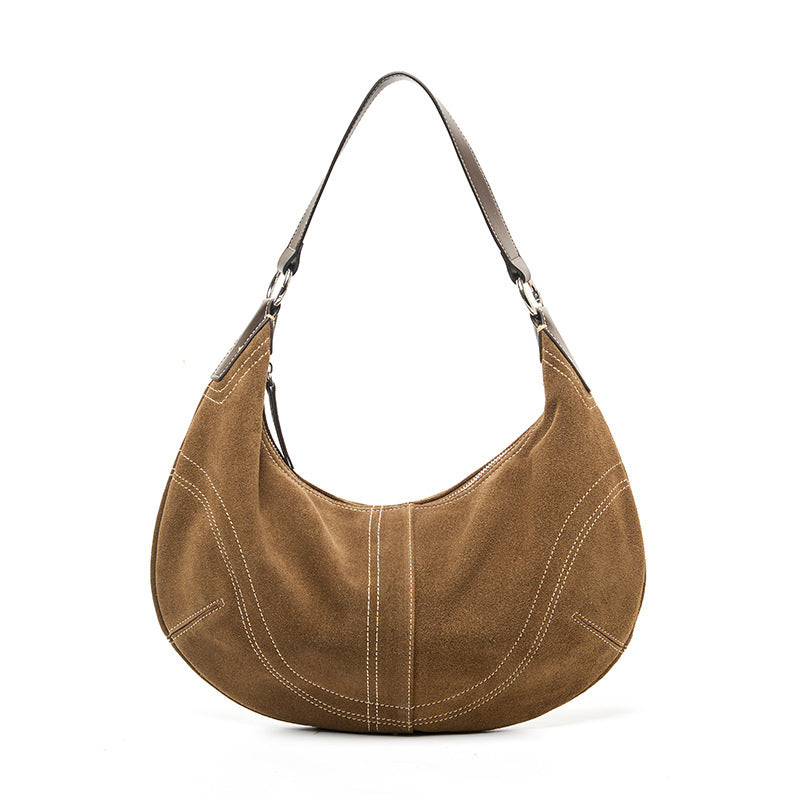Premium Suede Dumpling Bag, Light Luxury Niche Crossbody Shoulder Underarm Purse, Top Handle Handbag for Women