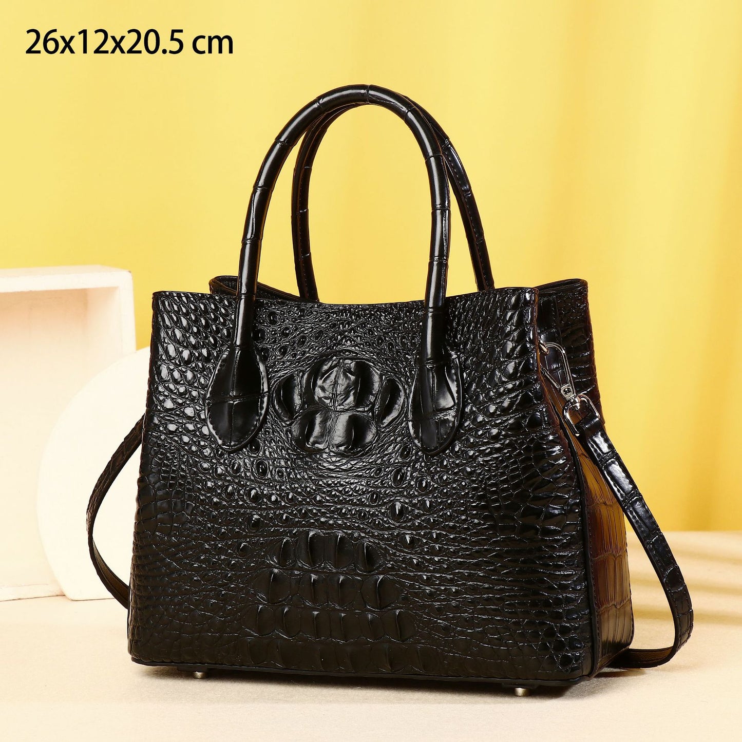 New Arrival Classic 25cm Croc-Effect Garden Tote Bag for Women, A High-End Top-Handle Shoulder Crossbody Handbag with Fashionable Design