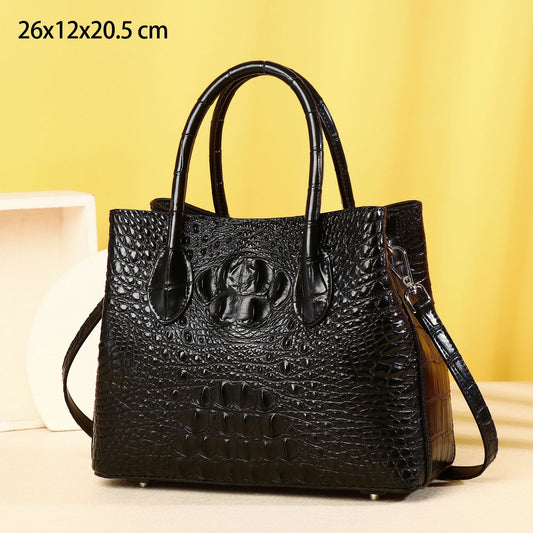 New Arrival Classic 25cm Croc-Effect Garden Tote Bag for Women, A High-End Top-Handle Shoulder Crossbody Handbag with Fashionable Design