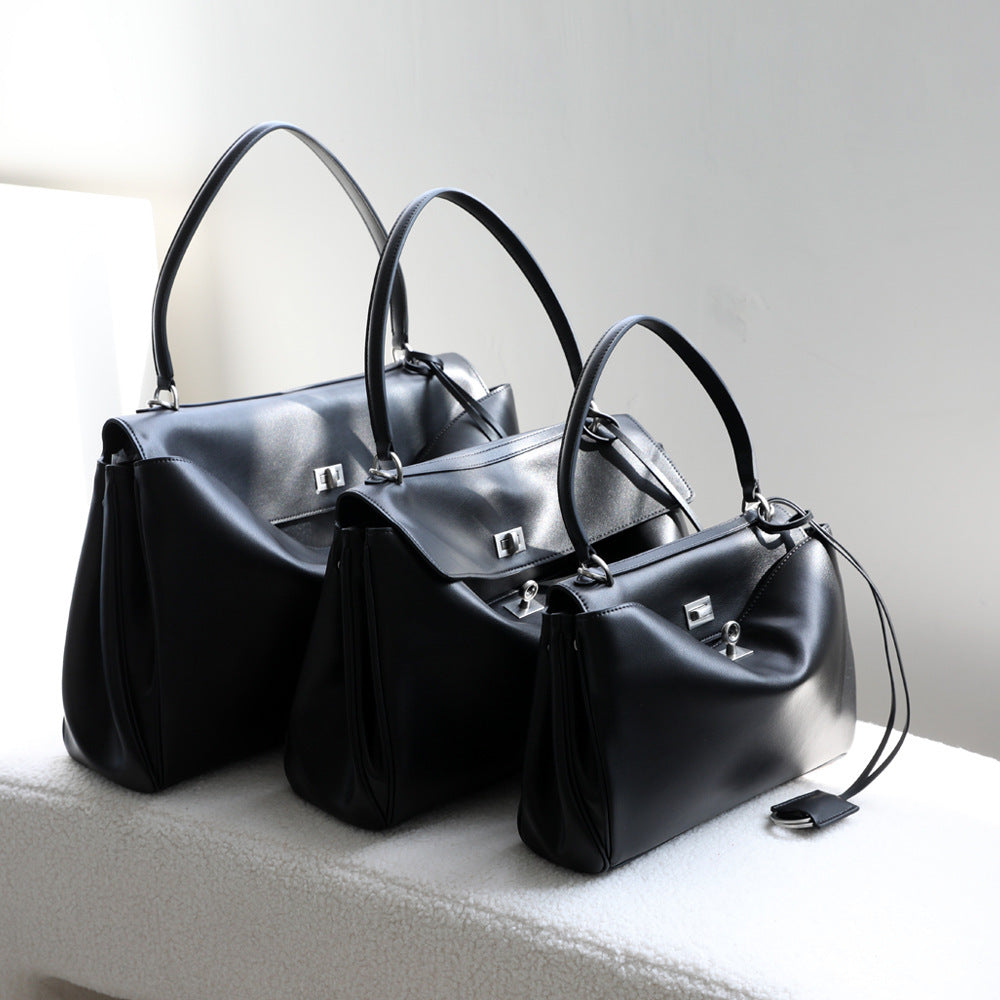 Soft Genuine Leather Tote Bag for Women Large Capacity Minimalist Commuter Shoulder Crossbody Handbag, Versatile Purse with Premium Leather Finish