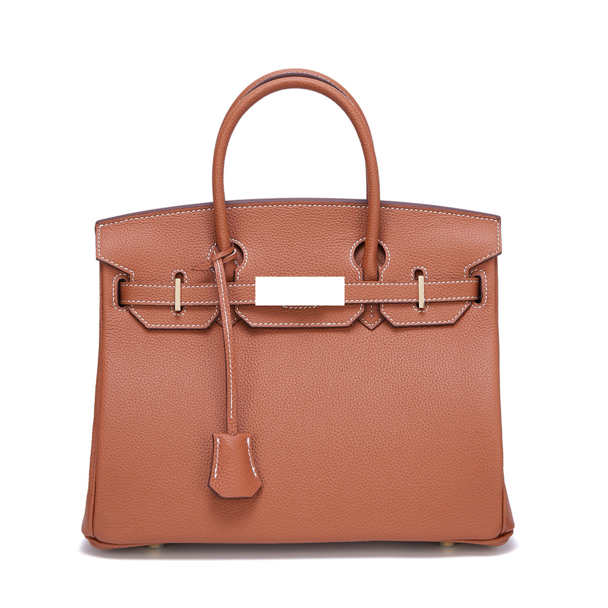 Women's Togo Leather Handbag Large Capacity Top Handle Bag with Gold Hardware, Premium Quality Birkin Style Shoulder Purse