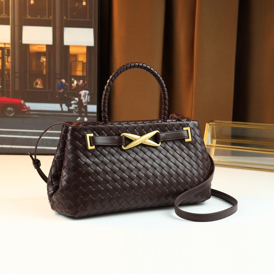 PU Woven Bucket Bag for Women Summer Shoulder Crossbody Handbag, Bestselling Versatile Purse with Natural Woven Texture