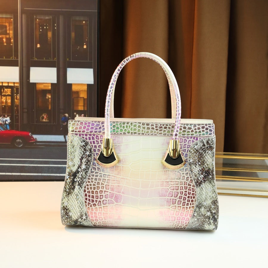 New Arrival Croc-Effect Large Capacity Tote Bag for Women, A Versatile Fashionable Top-Handle Shoulder Crossbody Handbag, Perfect for Spring/Summer Style