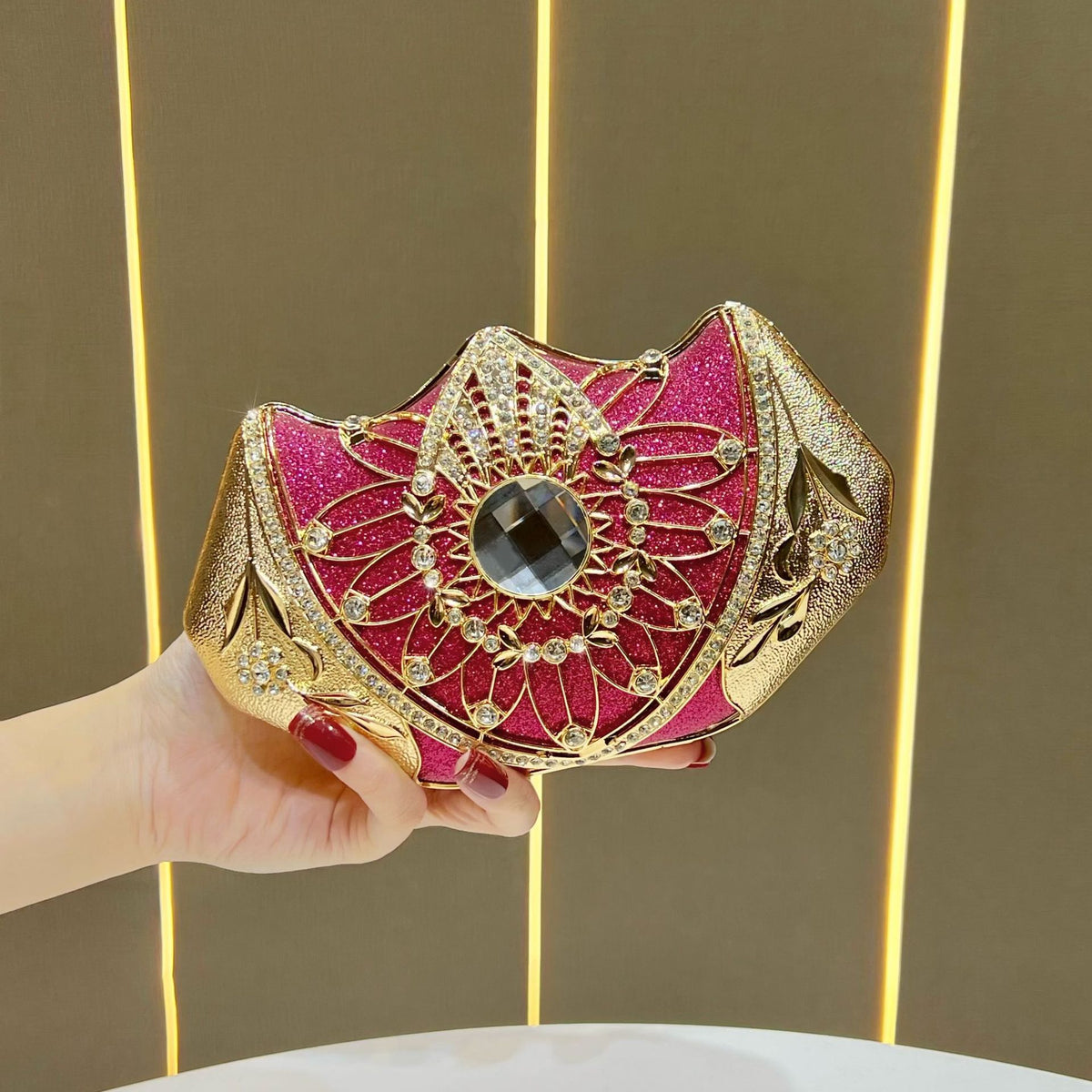 Elegant Rhinestone-Embellished Evening Clutch for Women, A Light Luxury Top-Handle Crossbody Bag  Chic Design & Exquisite Heavy-Duty Craftsmanship, Perfect for Banquets Weddings & Formal Events