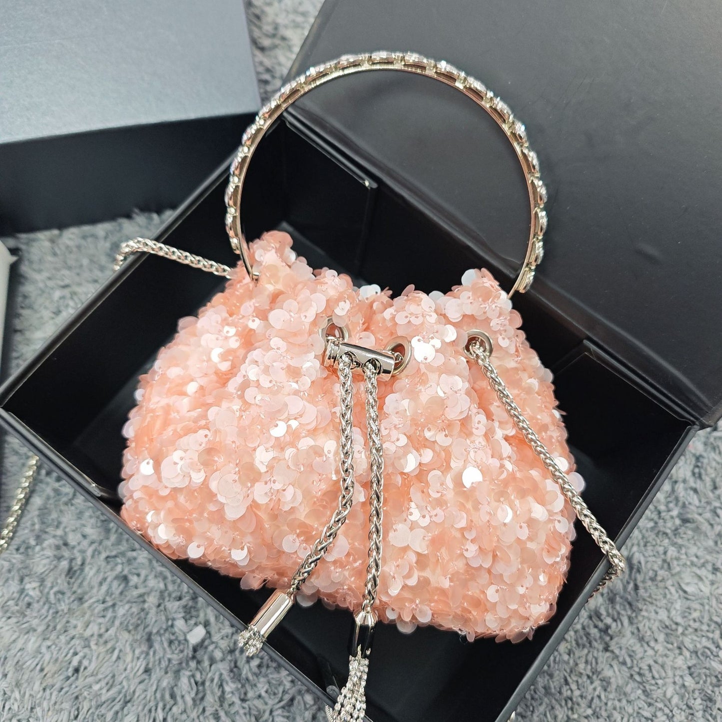 New Tassel Evening Bag for Women, Soft Sequin Shoulder Crossbody Purse, Light Luxury Sparkly Handbag for Parties & Events