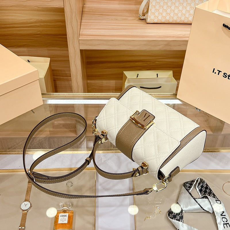 Genuine Leather Minimalist Small Square Bag for Women, New Trendy Casual Top Handle Shoulder Crossbody Purse, Versatile Everyday Handbag for Ladies