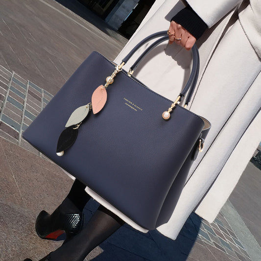 New Light Luxury Genuine Leather Mom Bag, Crossbody Shoulder Top Handle Purse, Premium Commute Handbag for Women