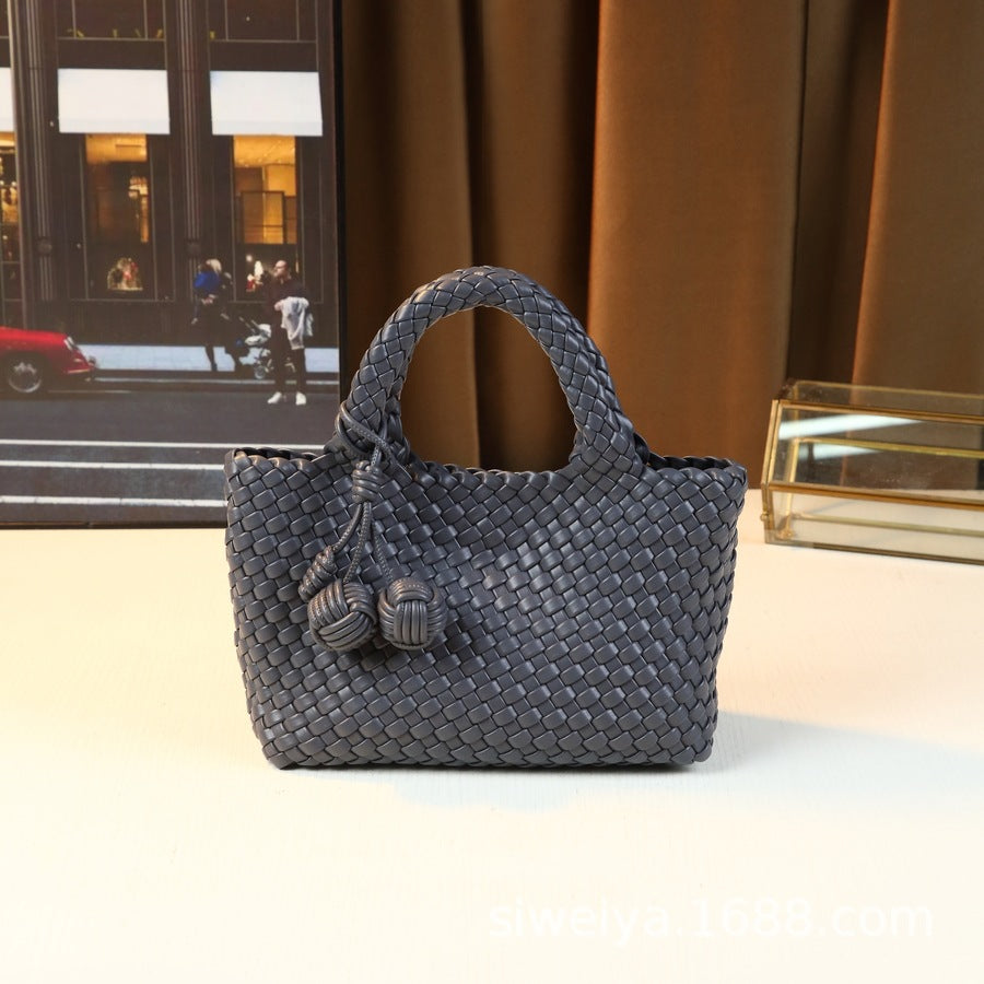 Woven Small Tote Bag for Women Casual Shoulder Crossbody Handbag, Versatile Fashion Purse with Natural Textured Design
