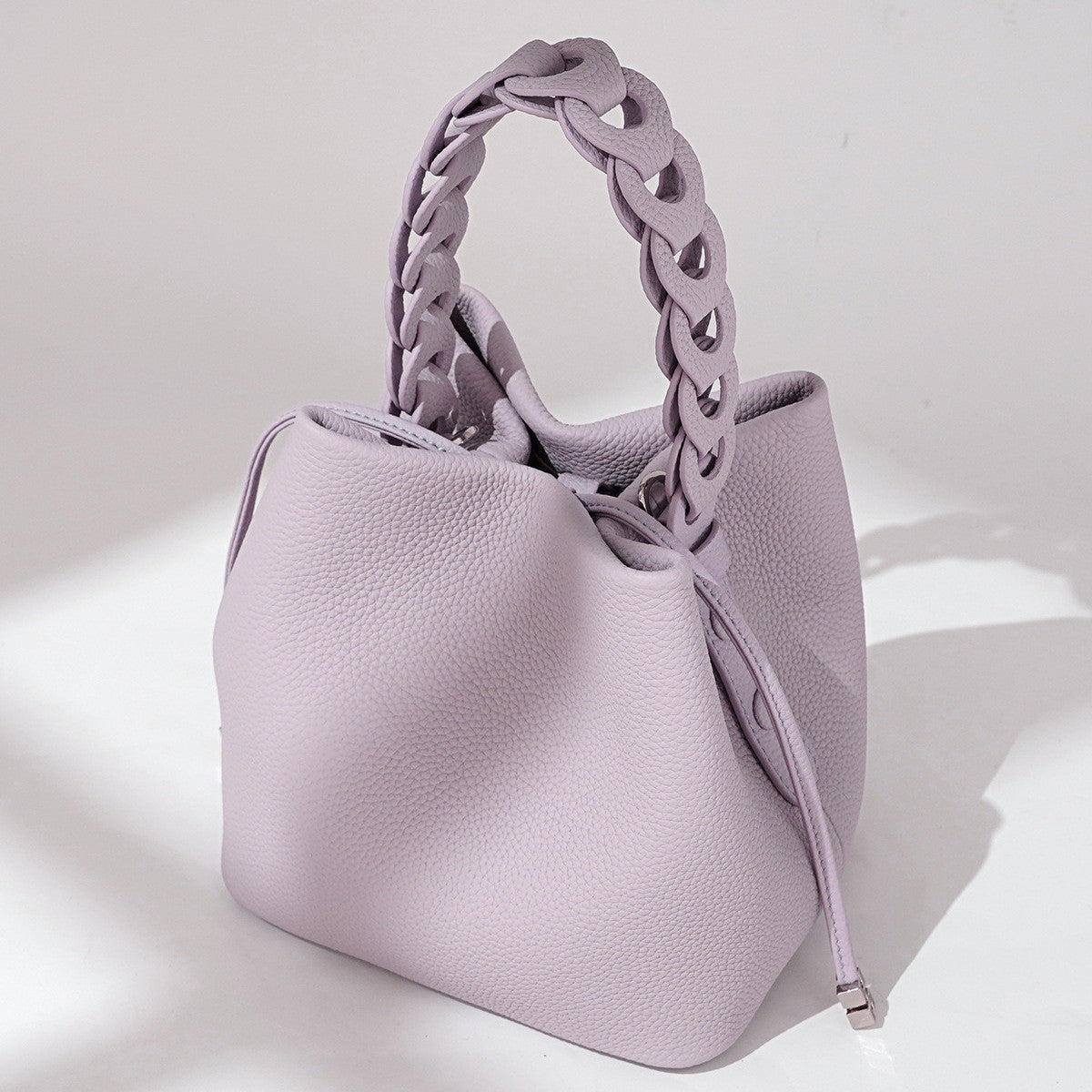 Genuine Top Layer Cowhide Bucket Bag for Women, Spring Elegant Commute Shoulder Crossbody Top Handle Purse, Versatile Everyday Handbag for Ladies