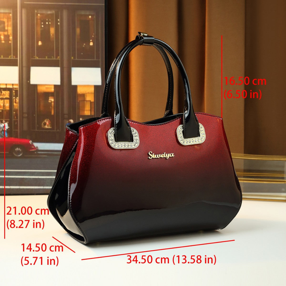Patent Leather Shell Bag for Women Casual Shoulder Crossbody Handbag, Glossy Versatile Purse with Summer Fall Style