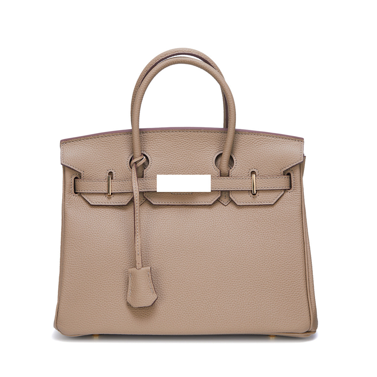 Women's Togo Leather Handbag Large Capacity Top Handle Bag with Gold Hardware, Premium Quality Birkin Style Shoulder Purse