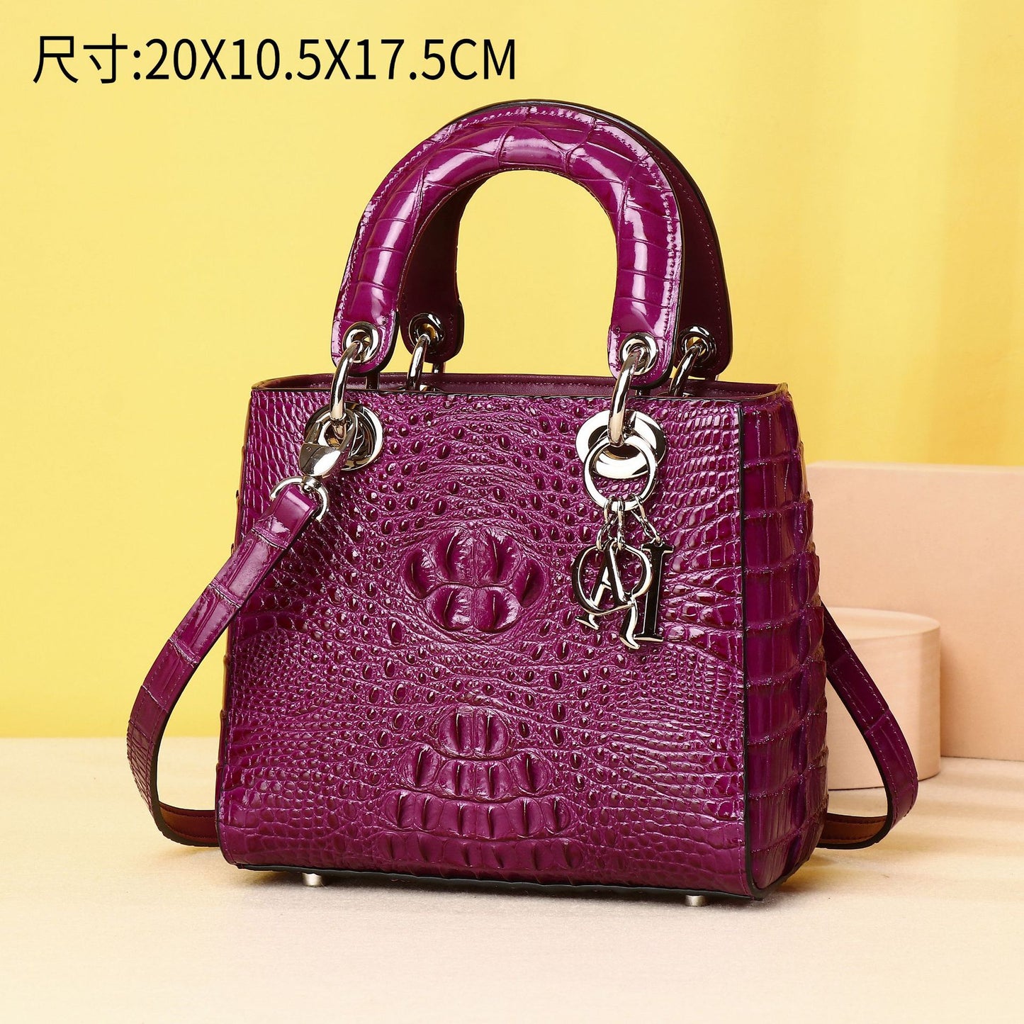 New Arrival Croc-Effect 20cm Lady-Inspired Summer Bag for Women, A Top-Handle Crossbody Shoulder Handbag with Elegant Design, Perfect Fashion Purse