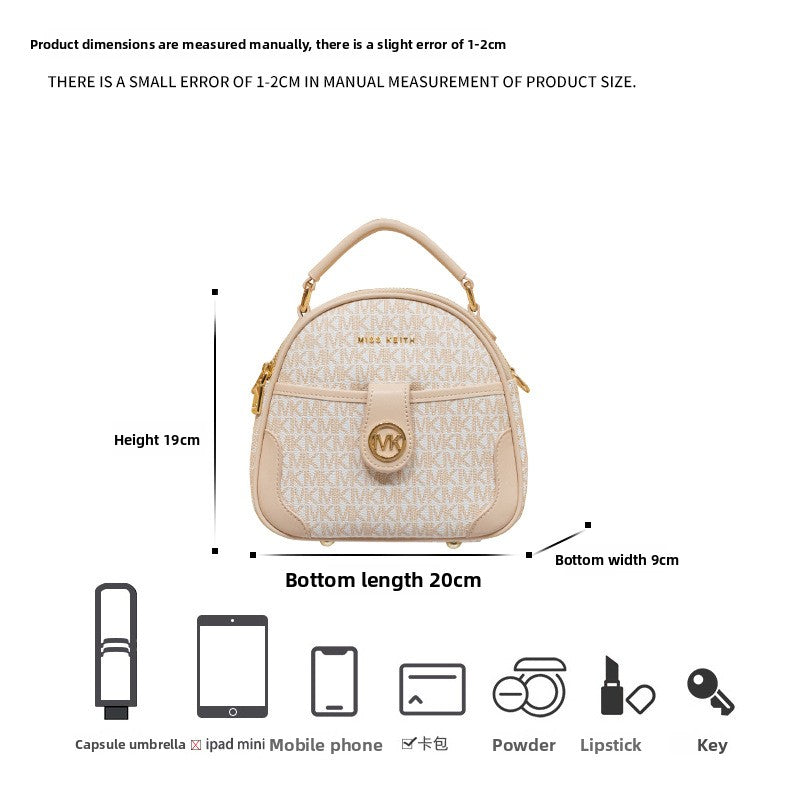 Genuine Leather Mini Top Handle Bag for Women, New Summer Wide Strap Shoulder Crossbody Purse, Premium Chic Small Handbag for Ladies