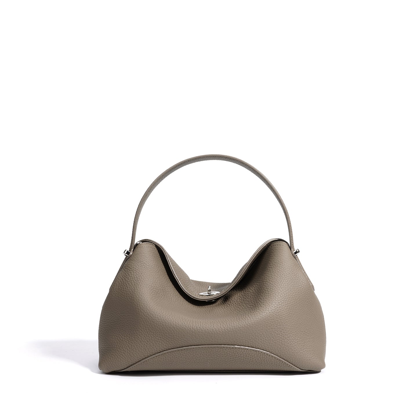New Light Luxury Dumpling Bag in Genuine Leather, Fashionable Commute Shoulder Crossbody Top Handle Purse, Premium Handbag for Women