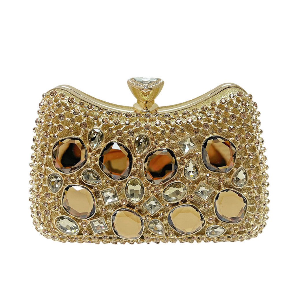 Chic Rhinestone Hollow-Out Evening Bag for Women, A Sparkly Chain Top-Handle Crossbody Shoulder Handbag Perfect for Banquets & Special Occasions