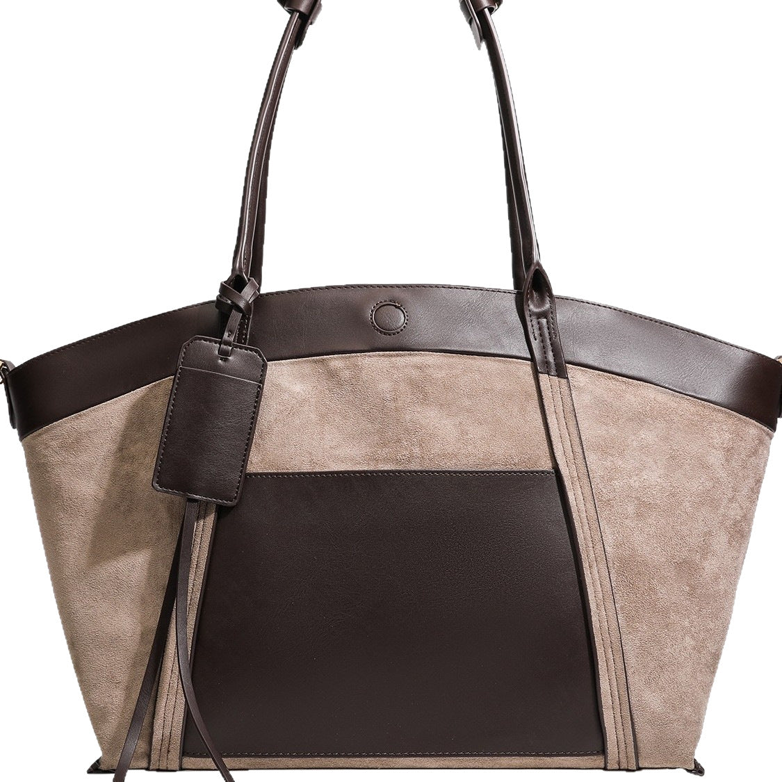 Genuine Suede Large Capacity Tote Bag for Women, Vintage Fashionable Shoulder Top Handle Purse, Casual Commute Handbag with Relaxed Effortless Style for Ladies