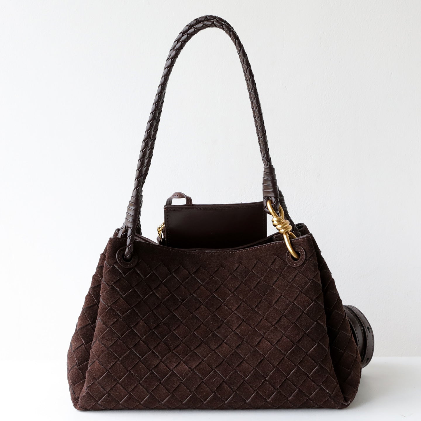 Woven Frosted Cowhide Bucket Bag for Women Fall Winter Commuter Shoulder Crossbody Handbag, Genuine Leather Purse with Soft Matte Texture