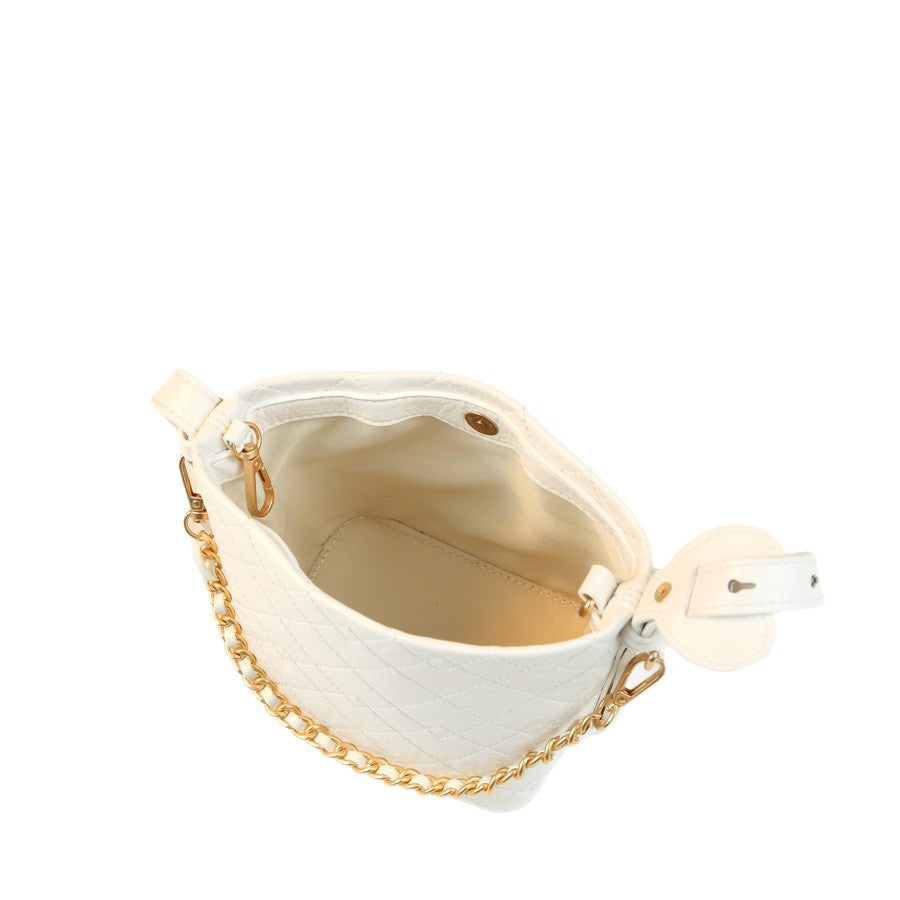 Quilted Chain Bucket Bag Set for Women Korean Style Shoulder Crossbody Handbag, Versatile Travel Purse with Detachable Sub-Bag
