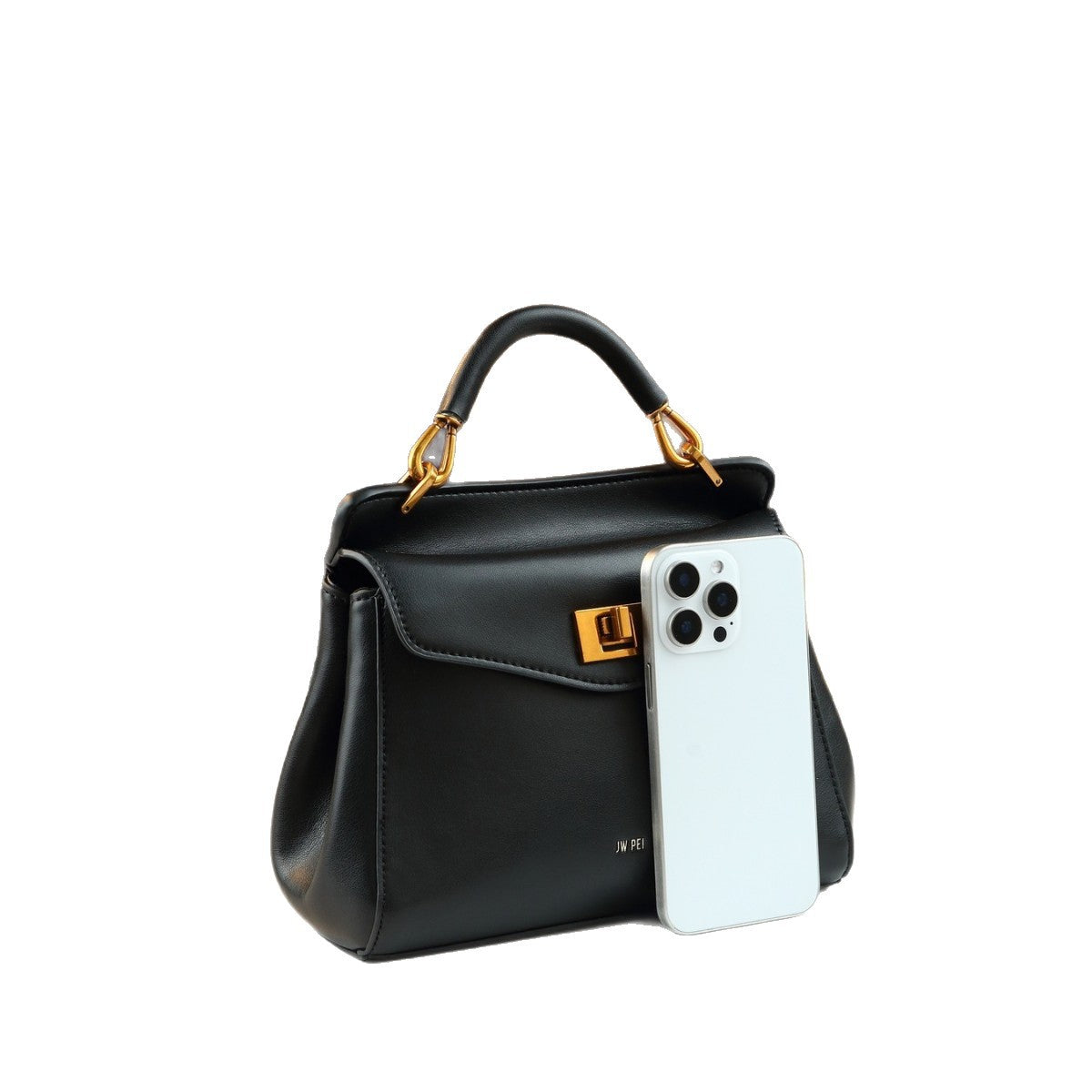 Ultra-Soft Leather Lock Buckle Mini Square Bag for Women Light Luxury Shoulder Crossbody Handbag, Premium Commuter Purse with Elegant Hardware