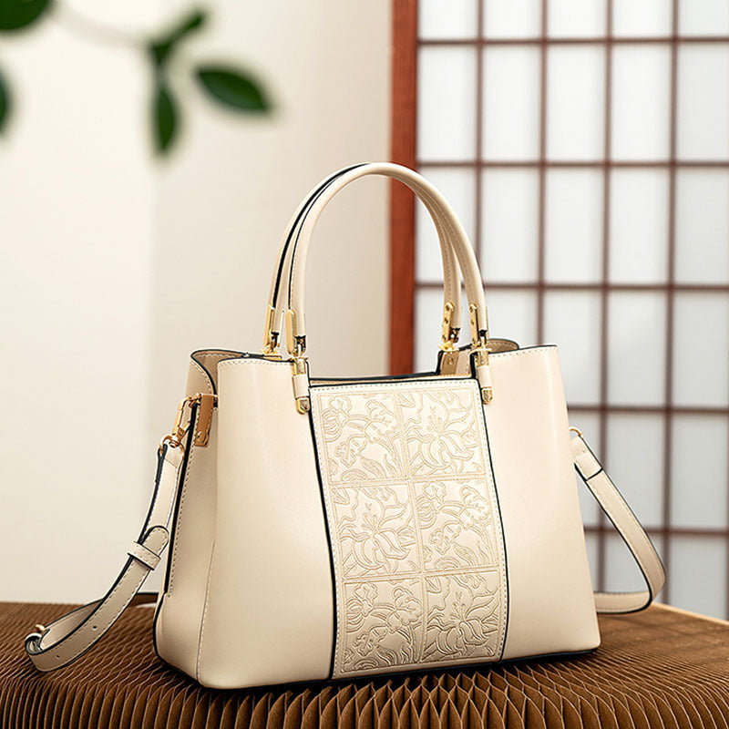 Exquisite Chinese-Style Embroidered Handbag for Women | New Mommy Tote with 3-in-1 Top-Handle/Shoulder/Cross-Body Carry | Elegant Embroidered Purse with Practical Versatility | Thoughtful Birthday Gift for Moms, Wives & Girlfriends