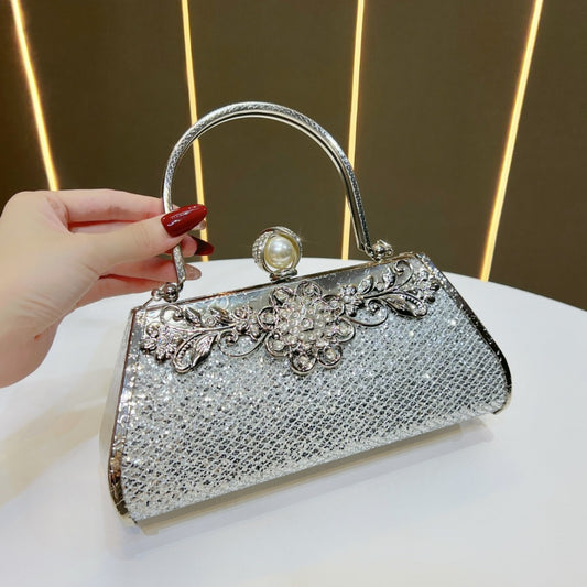 Chic Vintage Sequin Evening Bag for Women, Glamorous KTV Banquet Crossbody Top-Handle Handbag Perfect for Cheongsam Formal Dresses & Parties