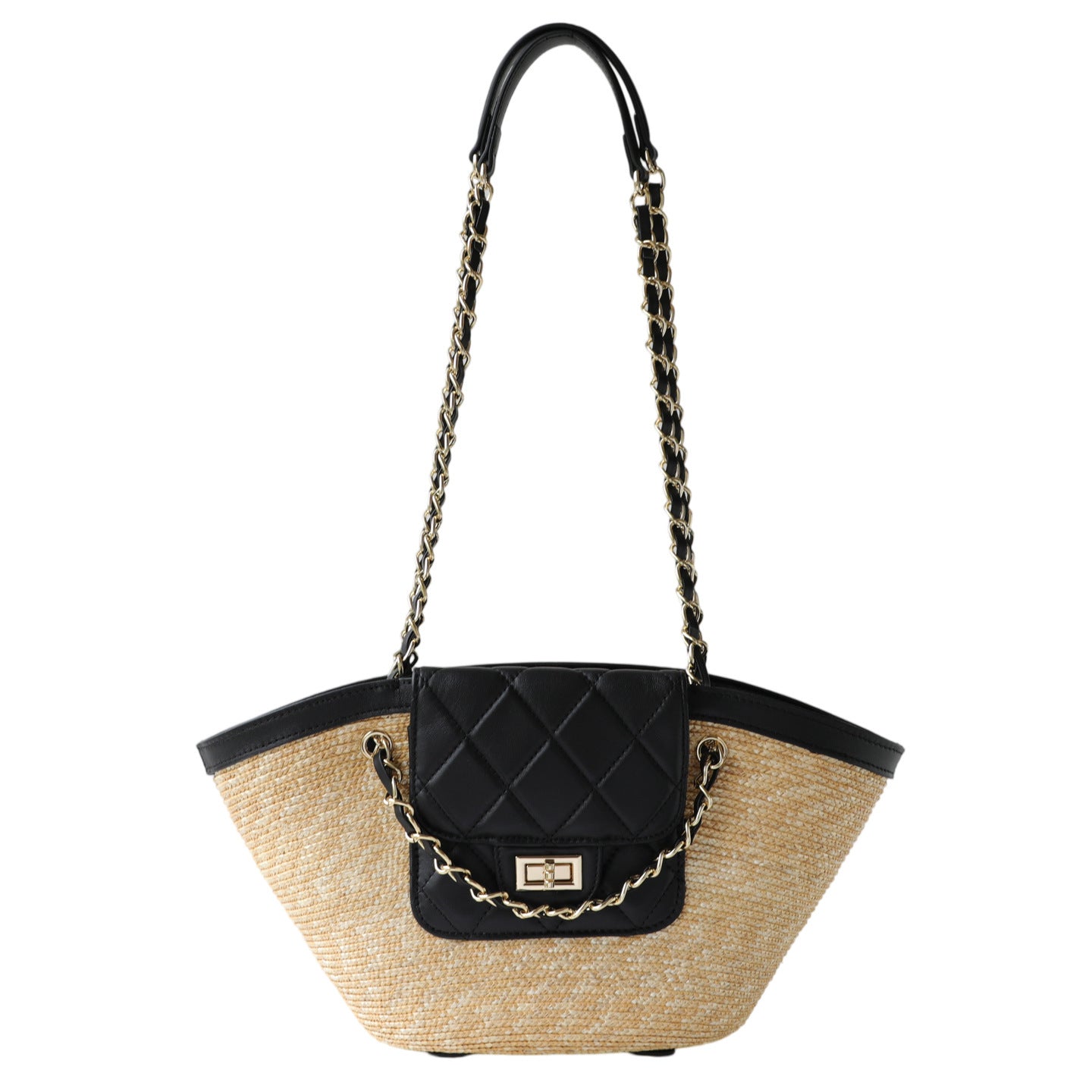 Straw Woven Sheepskin Basket Tote Bag for Women Large Capacity Shoulder Handbag, Casual Commuter Purse with Natural Woven Texture