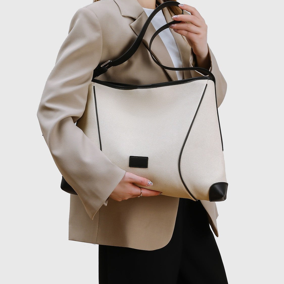 Canvas-Like Large Capacity Crossbody Bag for Women, New Fall Winter Trendy Versatile Commute Top Handle Purse, Casual Everyday Handbag for Ladies