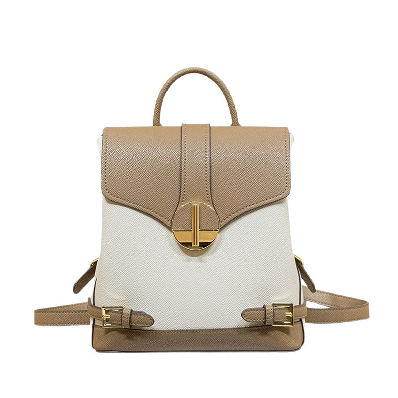 Genuine Leather Backpack for Women, New Casual Fashion Minimalist Large Capacity Travel Daypack, Versatile Everyday Bag for Ladies
