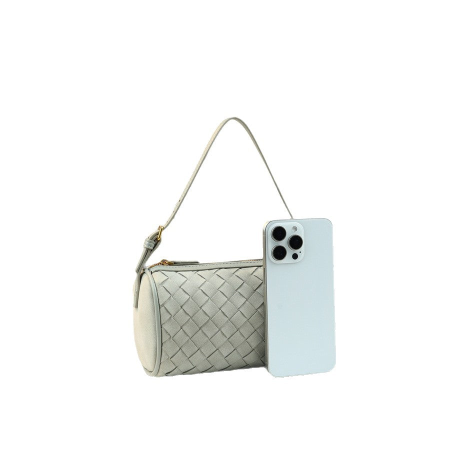 Woven Pillow Bag for Women Korean Style Fall Winter Shoulder Handbag, Slouchy Versatile Purse with Cozy Woven Texture for Students & Everyday