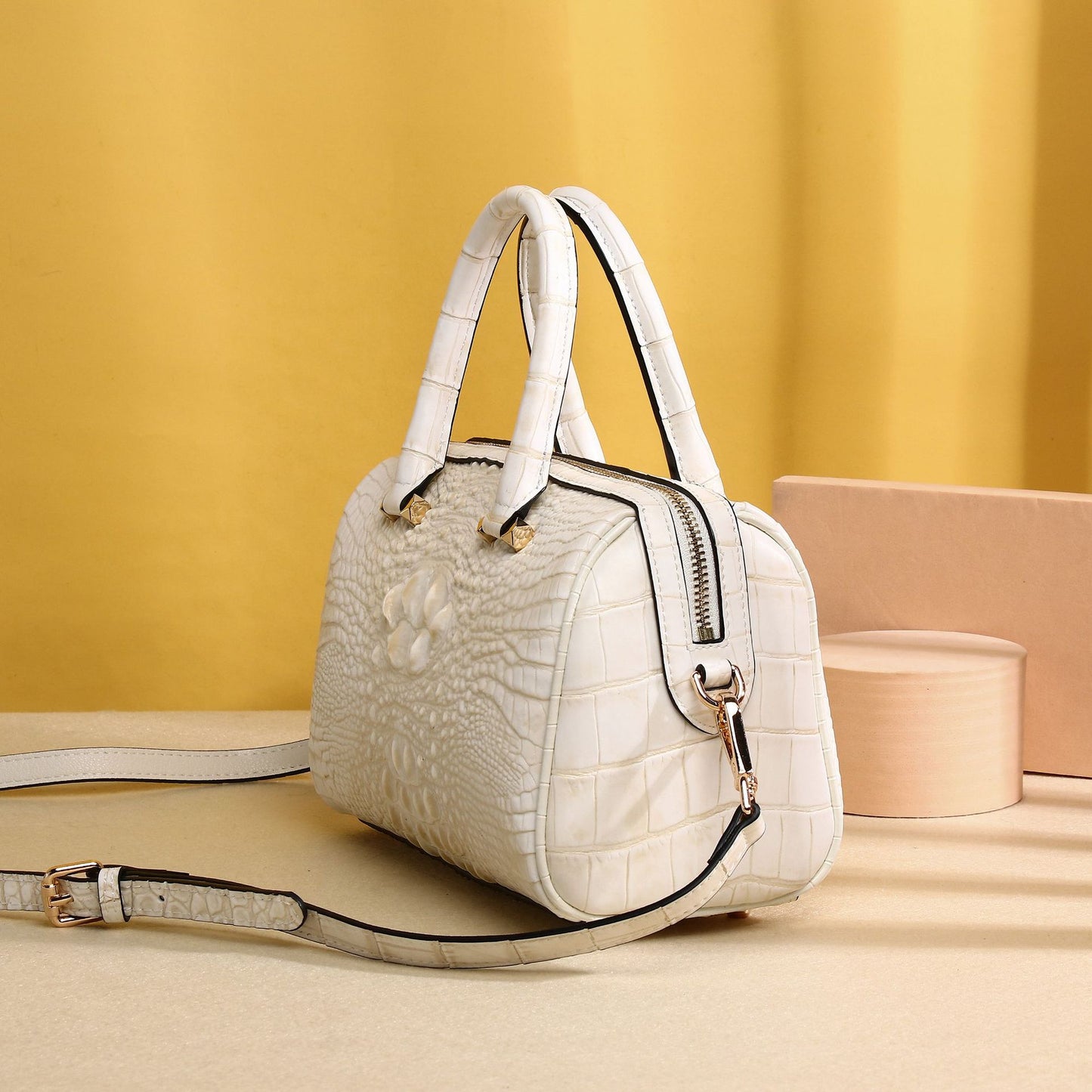 New Arrival Croc-Effect Classic Pillow Bag for Women, A Premium Top-Handle Crossbody Shoulder Handbag with Casual Fashionable Design