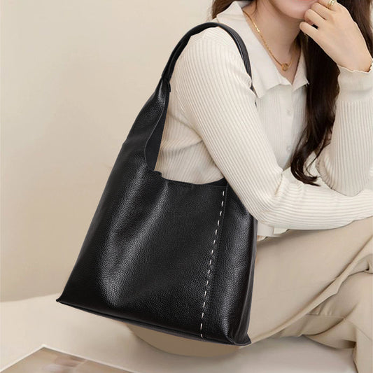 2026 Fall New Soft Cowhide Large Capacity Tote Bag, Fashionable Versatile Commute Top Handle Shoulder Purse, Premium Leather Handbag for Women