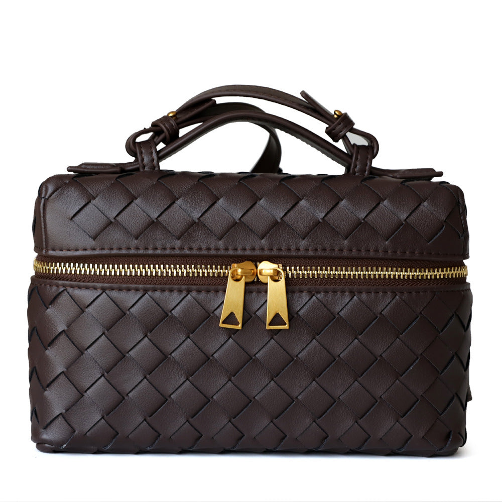 Handwoven Mini Square Bag for Women Summer Shoulder Crossbody Handbag, Celebrity-Inspired Versatile Purse with Artisan Woven Texture