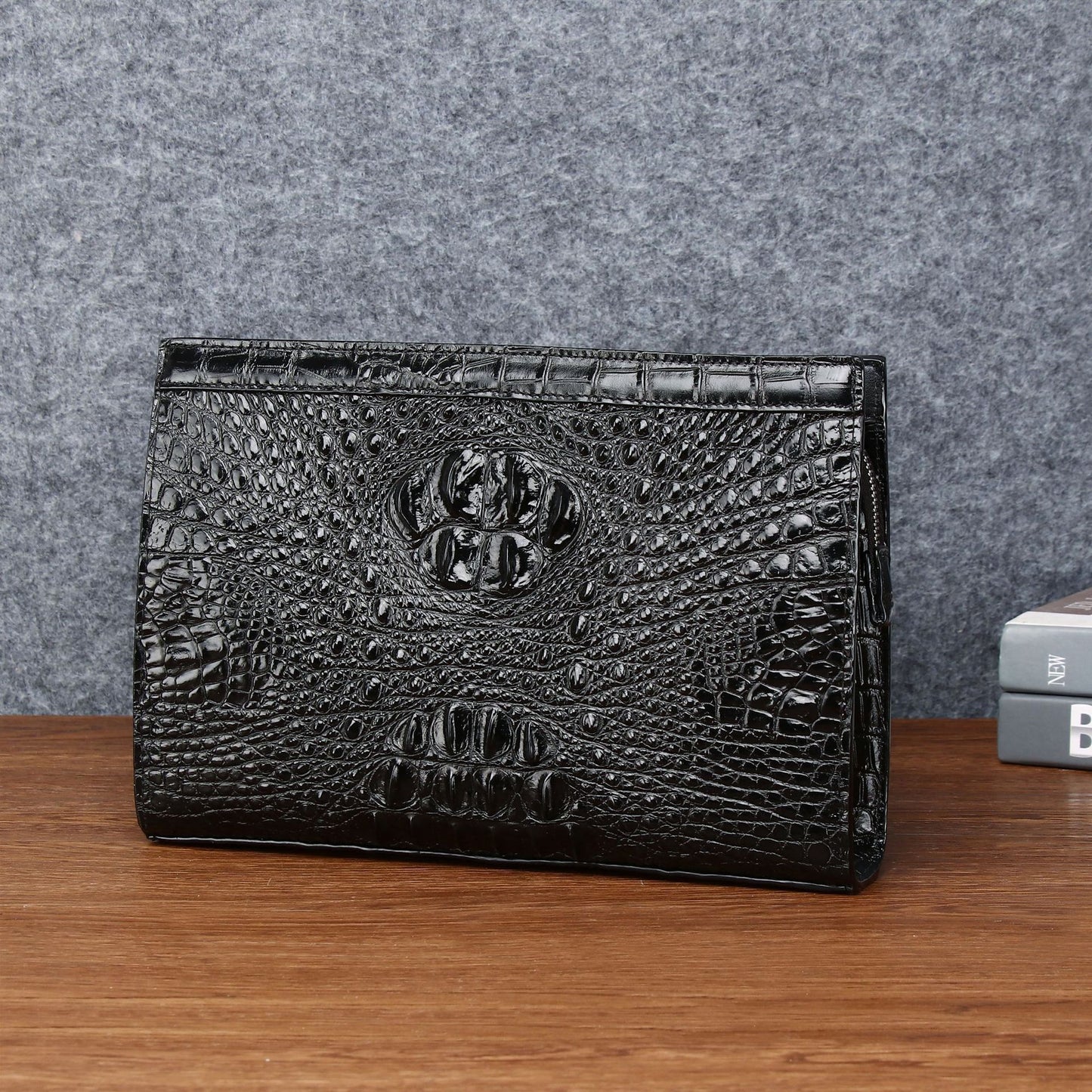 New Arrival Croc-Effect Large Clutch Bag for Men, A Multi-Functional Business Toiletry Organizer with High-End Classic Design, Perfect for Travel & Daily Use