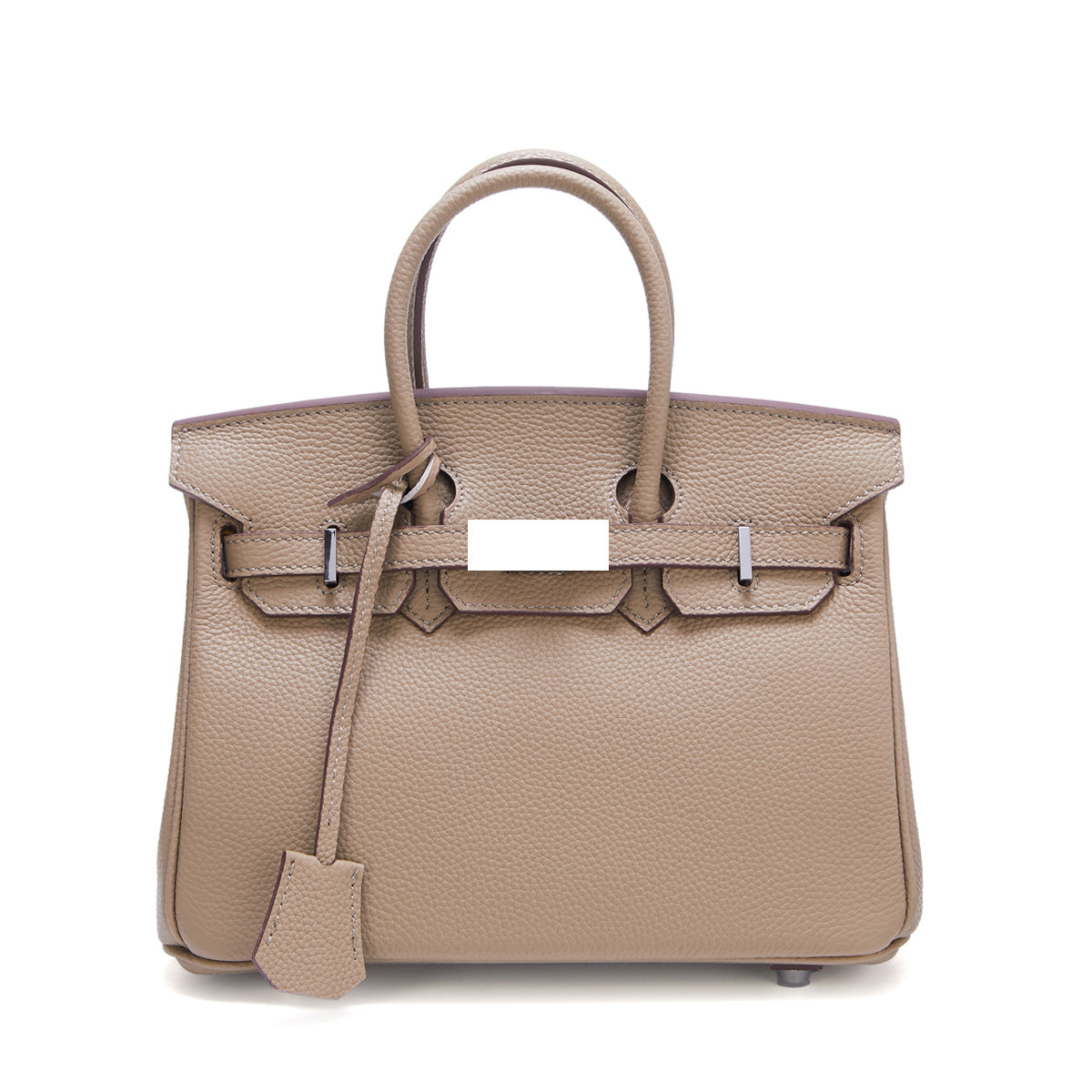 Genuine Top Layer Cowhide Togo Leather Birkin-Style Bag for Women, New Silver Hardware Large Capacity Top Handle Handbag, Premium Export Quality Purse for Ladies