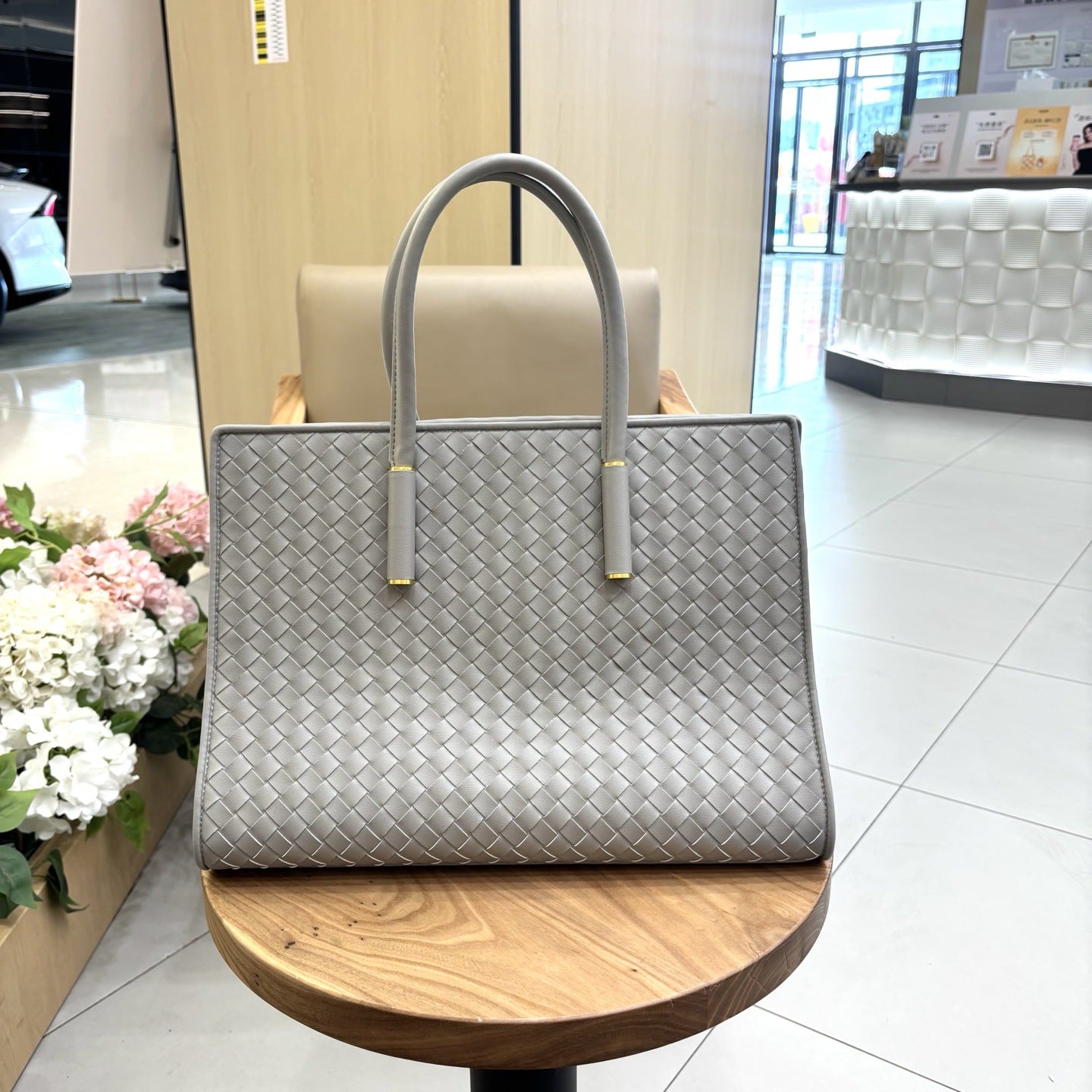 New Large Genuine Leather Woven Tote, Vintage Handbag, Fashion Shoulder & Crossbody Bag for Women