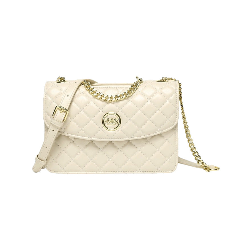 Genuine Leather Diamond Quilted Chain Bag for Women, New 2026 Spring Summer Fashionable Versatile Crossbody Small Purse, Trendy Handbag for Ladies
