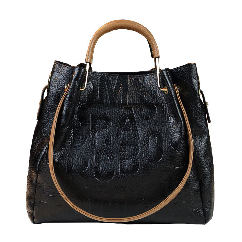 New Arrival Letter Print Large Capacity Tote Bag for Women, A Business Commuter Shoulder Crossbody Handbag with Elegant Versatile Design 7360