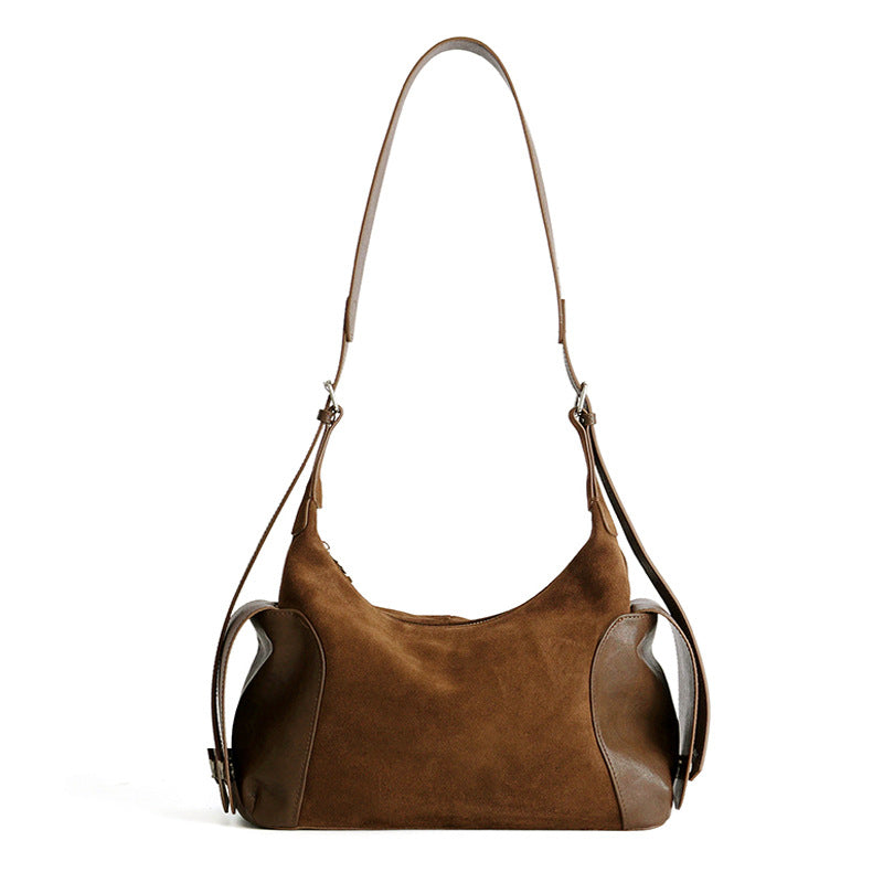 Top Layer Cowhide Hobo Tote Bag for Women Large Capacity Fall Winter Shoulder Crossbody Handbag, Slouchy Genuine Leather Purse with Versatile Commuter Style