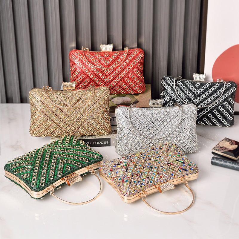 Dazzling Colorful Rhinestone Evening Bag for Women, A Premium Sparkly Banquet Purse with Fashionable Crystal Design, Perfect for Special Occasions