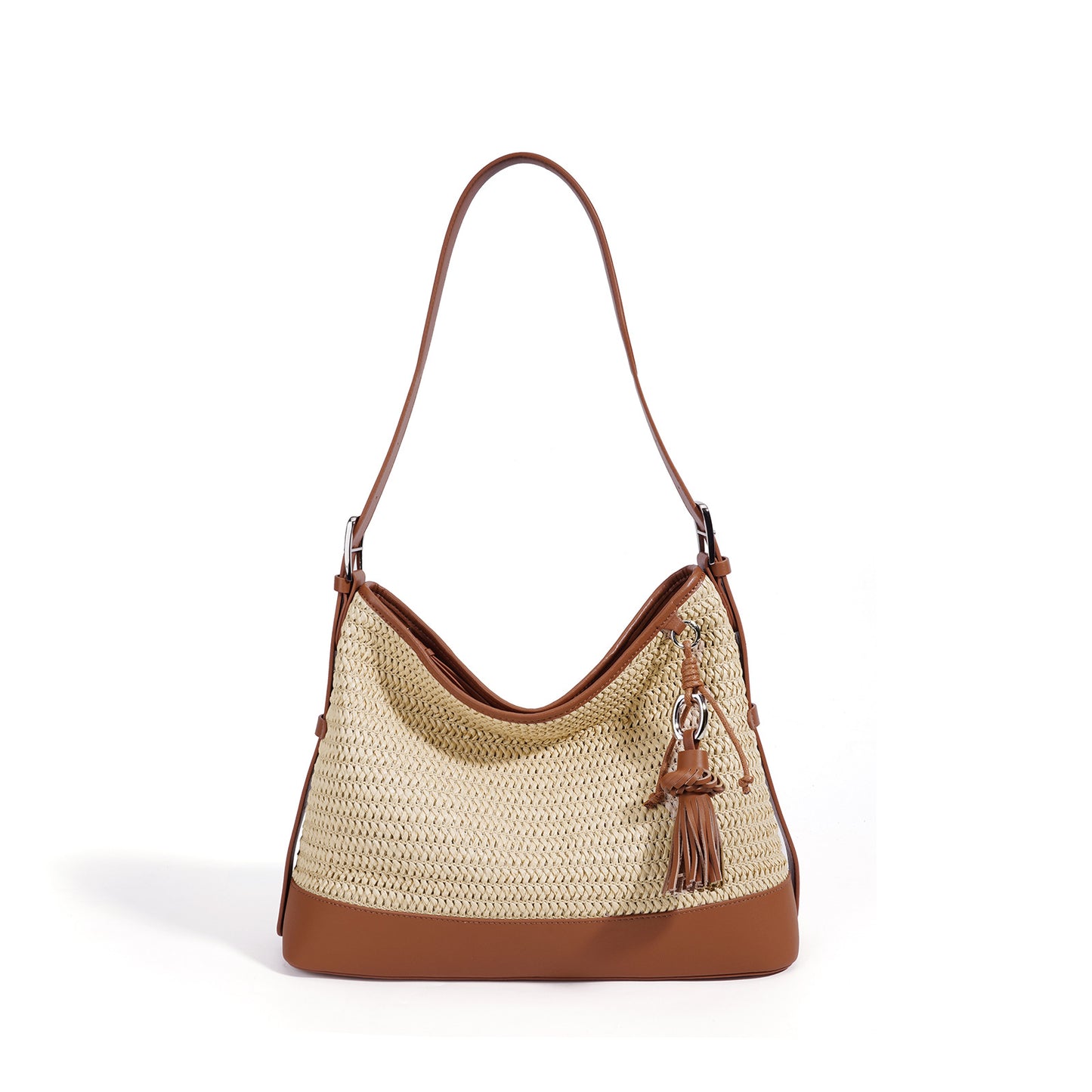 New Summer Woven Bucket Bag, Large Capacity Beach Vacation Crossbody Shoulder Purse, Premium Niche Versatile Handbag for Women