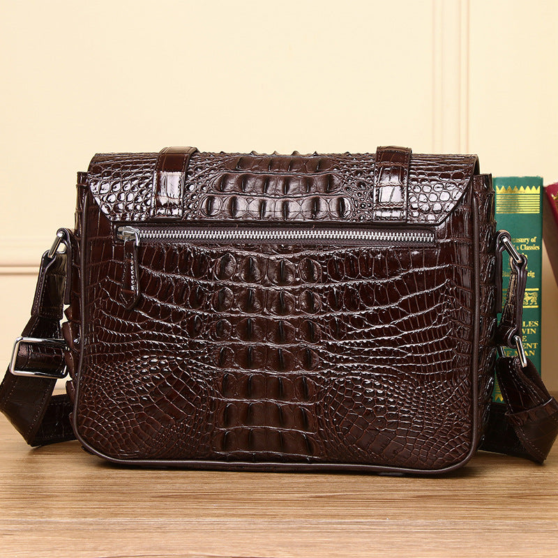 New Arrival Waterproof Silicone Croc-Effect Cambridge Satchel for Men, A Casual Business Crossbody Shoulder Bag with Durable Silicone Finish