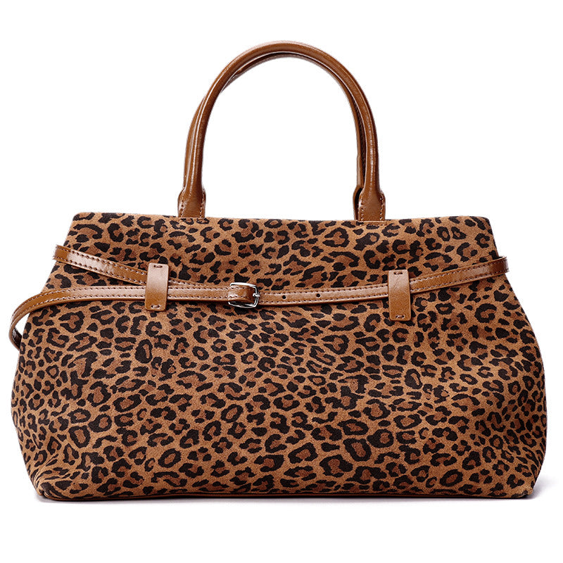 Suede Cowhide Tote Bag for Women Vintage Commuter Shoulder Handbag, Premium Textured Purse with Timeless Elegance