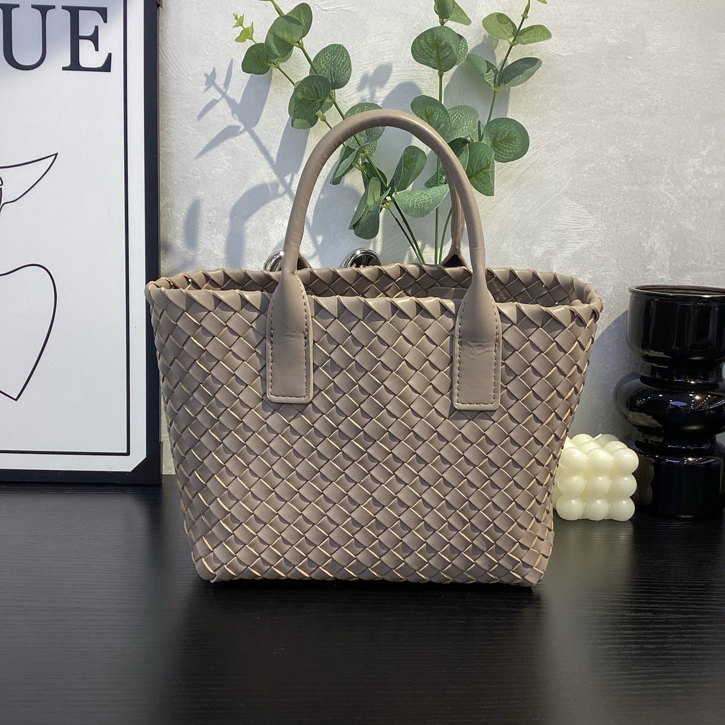 Genuine Top Layer Cowhide Woven Basket Tote Bag, Old Money Light Luxury Top Handle Handbag, Premium Shoulder Bag for Ladies