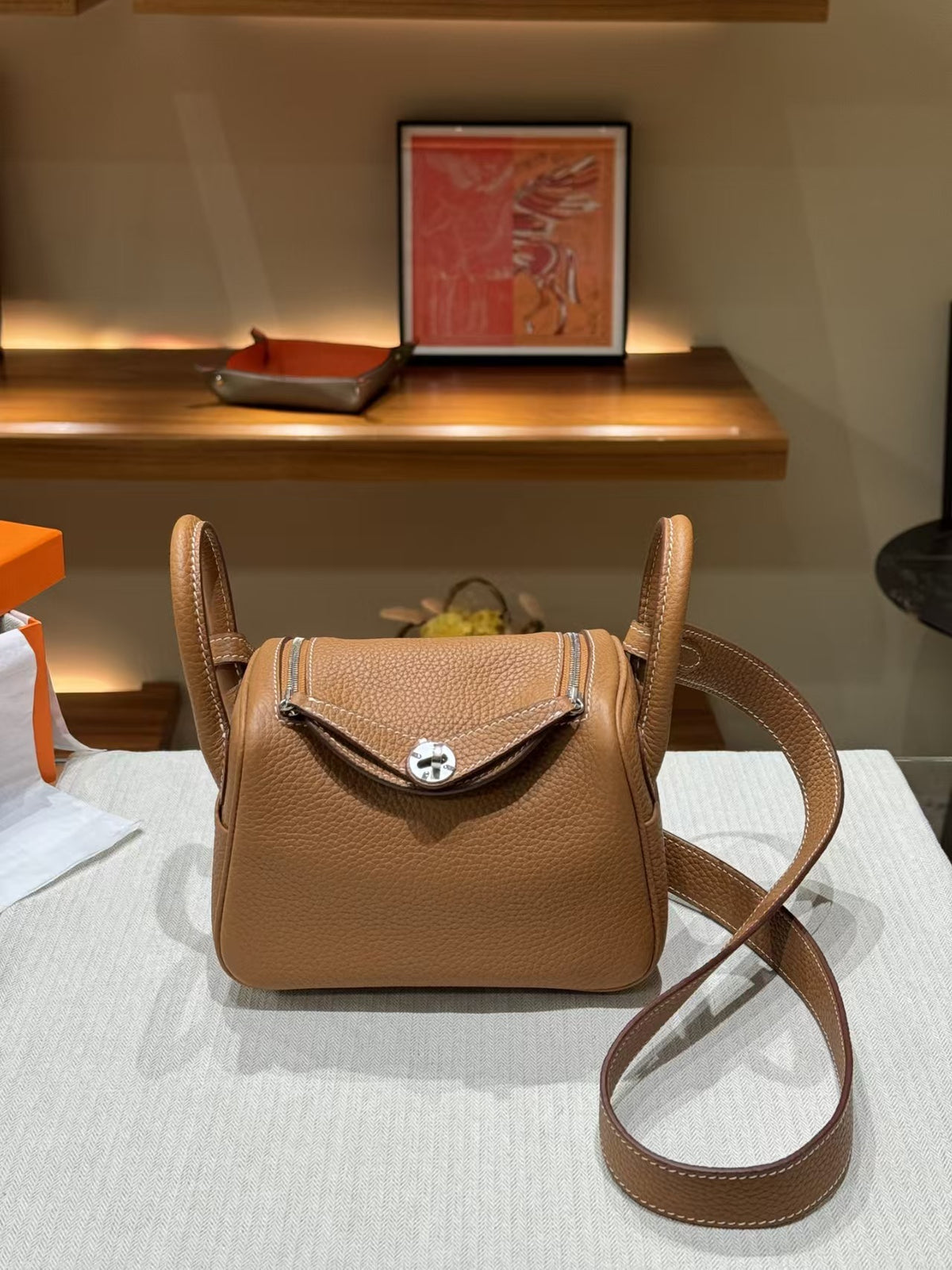 Women's Lindy-Style Cross-Body Shoulder Bag 19-26cm, Hermès-Inspired Top-Handle Handbag in Premium TC Full-Grain Cowhide Leather, Versatile Satchel for Work, Travel & Daily Use, New Arrival